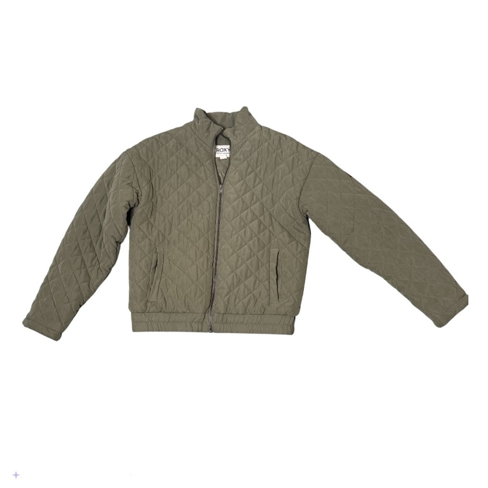 ROXY Women's PATH TO PARADISE Quilted‎ Zip Jacket - Deep Lichen Green Sz S/P - Picture 9 of 15